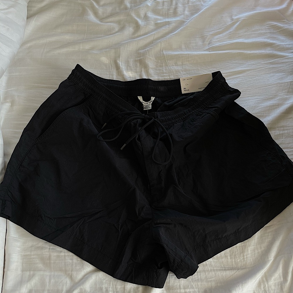 Black American Eagle Nylon Shorts